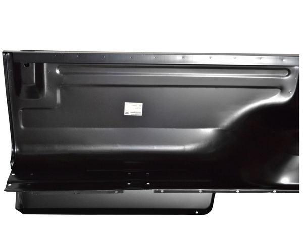 Black car door panel on a white background. 1973-1979 Ford Pickup Bedside Assembly 8 ft W/O Hole RH.