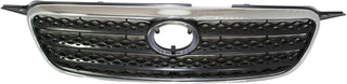2005-2008 Toyota Corolla Grille, Chrome Shell/Dark Gray.
