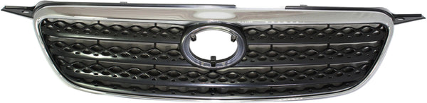 2005-2008 Toyota Corolla Grille, Chrome Shell/Dark Gray.
