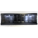 Black metal panel with cutouts on a white background. Tailgate Fleetside With Access Panel For Tailgate Handle.