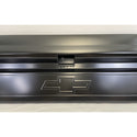Metal toolbox with Chevrolet logo on a white background. Tailgate Bowtie Chevrolet Logo Fleetside With Access Panel For Tailgate Handle.