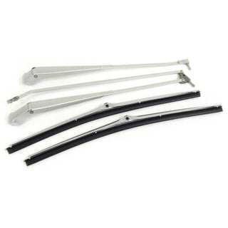 1968-1972 Buick Sport Wagon Brushed Wiper Arms & Blades Kit w/Hidden Arm Style.