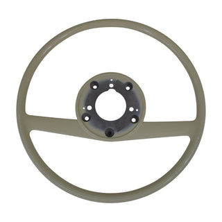 Steering wheel without spokes on a white background. Steering Wheel, Ivory, W/O Pad and Horn Ring.