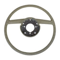Steering wheel without spokes on a white background. Steering Wheel, Ivory, W/O Pad and Horn Ring.