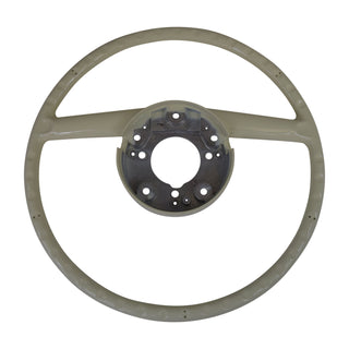 Steering wheel without spokes on a white background. Steering Wheel, Ivory, W/O Pad and Horn Ring.