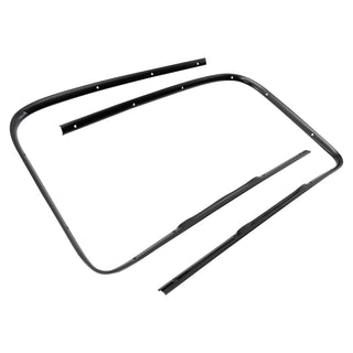 Black metal frame on a white background. 1947-1953 Chevy Inner Windshield Garnish Moulding Set.