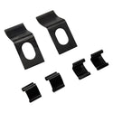 Set of black plastic clips on a white background. 1947-1953 Chevy Inner Windshield Garnish Moulding Set.