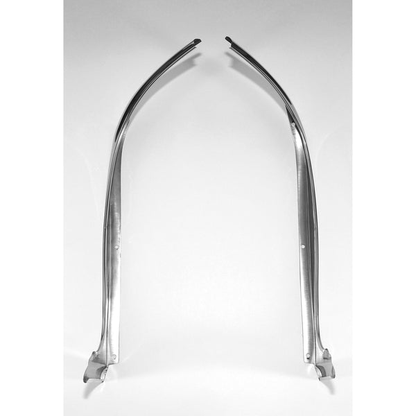 1955-1957 Chevy Bel Air Convertible Outer Windshield Vertical Pillar Garnish Molding, Stainless