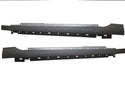 Two black metal side steps on a white background. 2011-2017 Buick Regal 4dr Outer Rocker Panel Pair.
