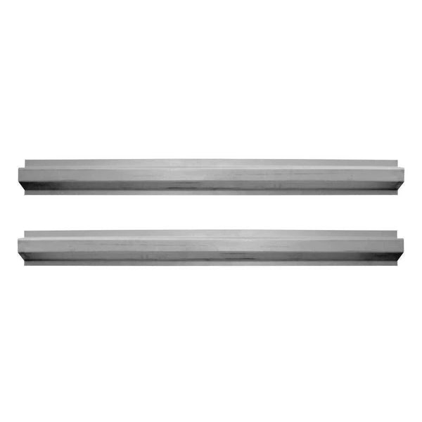 Two metallic bars on a white background. 2008-2012 Chevy Malibu Outer Rocker Panel Pair.