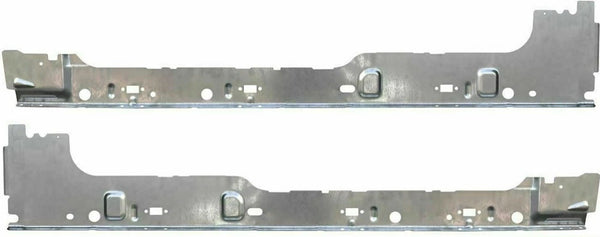 Two metal frames with various holes and slots on a white background. 2009-2014 Ford F-150 Super/Ext Cab Inner & Outer Rocker Panels Kit.