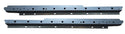 Two metal brackets with multiple holes on a white background. 2005-2015 Toyota Tacoma Crew Cab Inner and Outer Rocker Panels Kit.