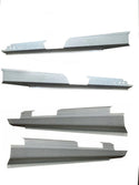 Set of metal railings on a white background. 2003-2008 Toyota Corolla Outer 4DR Inner & Outer Rocker Panel Kit