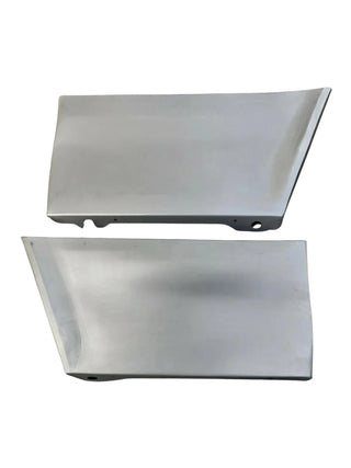 Two metallic panels on a white background. 1969-1970 Cadillac Coupe DeVille Lower Front Fender Sections (LH/RH).