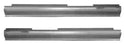 Two metal strips on a white background. 1996-2002 Toyota 4-Runner Outer Rocker Panel Pair.