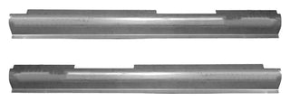 Two metal strips on a white background. 1996-2002 Toyota 4-Runner Outer Rocker Panel Pair.
