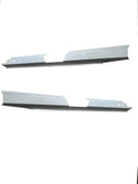 Two metal brackets on a white background. 2003-2008 Toyota Corolla Outer 4DR Inner & Outer Rocker Panel Kit.