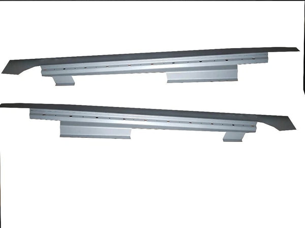 Two car roof racks on a white background. 2011-2017 Buick Regal 4dr Outer Rocker Panel Pair.