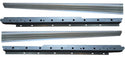 Set of metal tracks or guides on a white background. 2005-2015 Toyota Tacoma Crew Cab Inner and Outer Rocker Panels Kit.