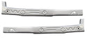 Two metallic brackets on a white background. 2008-2011 Ford Focus 4DR Inner & Outer Rocker Panel Kit.