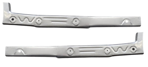 Two metallic brackets on a white background. 2008-2011 Ford Focus 4DR Inner & Outer Rocker Panel Kit.