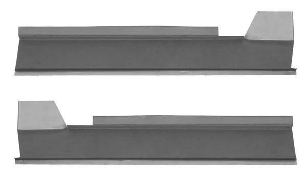 Two inner rocker panel backings on a white background. 1985-2005 GMC Safari Outer Rocker Panel & Inner Rocker Panel Backing Pair.