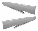 Two metallic silver car body panels on a white background. 2008-2011 Ford Focus 4DR Inner & Outer Rocker Panel Kit.