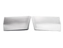 Two metallic car fenders on a white background. 1969-1970 Cadillac Coupe DeVille Lower Front Fender Sections (LH/RH).