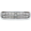 1998-2003 Dodge Durango Grille, Chrome Shell/Black.