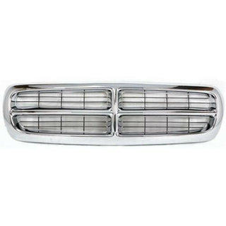 1998-2003 Dodge Durango Grille, Chrome Shell/Black.