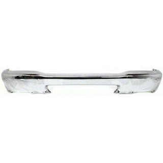 1998-2000 Ford Ranger Front Bumper, Chrome, Styleside, With Pad Holes.