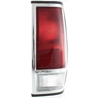 1985-1986 Nissan Pickup Tail Lamp RH, Lens And Housing, With Chrome Trim.