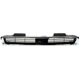 1990-1991 Honda Accord Grille, Chrome Shell/Textured Black Insert.