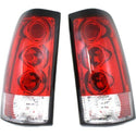 1999-2007 GMC Sierra Pickup Tail Lamp, Clear & Red Lens, One Set.