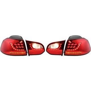 2010-2014 Volkswagen GTI Led Clear Tail Lamp, Assy., Set, Chrome/red Lens - Classic 2 Current Fabrication