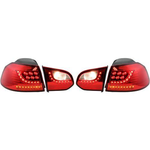 2010-2014 Volkswagen GTI Led Clear Tail Lamp, Assy., Set, Chrome/red Lens - Classic 2 Current Fabrication