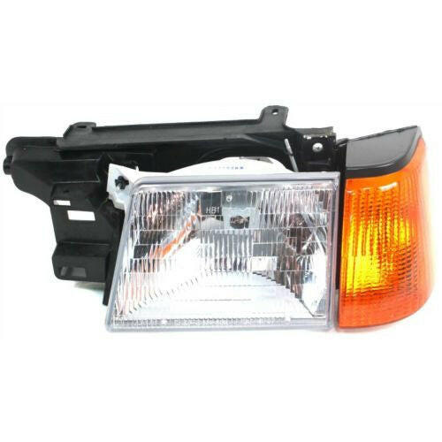 1985-1990 Ford Escort Head Light LH, Lens And Housing, With Marker Lamp.