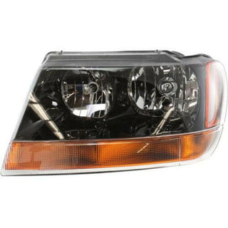 1999-2004 Jeep Grand Cherokee Head Light LH, Assembly, Black Interior.