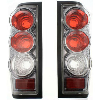 1998-2004 Nissan Frontier Clear Tail Lamp, Lens&Housing, Gun Metal Interior.