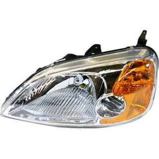 2001-2003 Honda Civic Head Light LH, Lens And Housing, Coupe - Capa.
