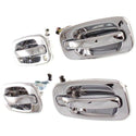 2007-2014 Chevy Silverado Front Door Handle Set, Outside, All Chrome, 4-dr Set.