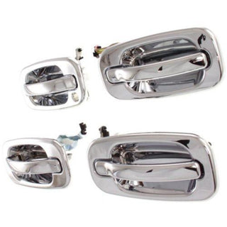 2007-2014 Chevy Silverado Front Door Handle Set, Outside, All Chrome, 4-dr Set.