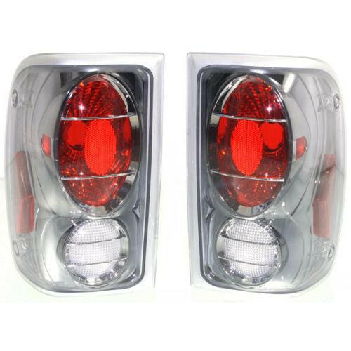 2001-2005 Ford Ranger Clear Tail Lamp, Gun Metal Black, Set Of 2.
