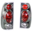 1997-2003 F-150 Pickup Clear Tail Lamp, Helmet Design, Gun Metal Black, side.