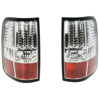 2004-2006 Ford F-150 Pickup Clear Tail Lamp, Led Design, Chrome, Styleside.