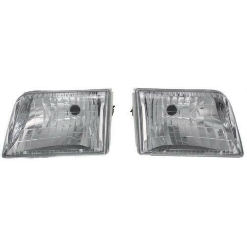 1993-1997 Ford Ranger Clear Head Light, Lens And Housing, Diamond Design.
