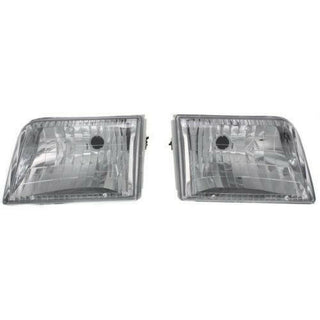 1993-1997 Ford Ranger Clear Head Light, Lens And Housing, Diamond Design.