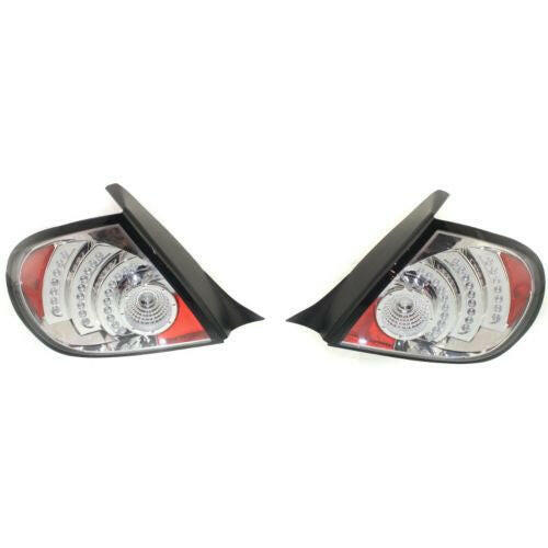 2003-2005 Dodge Neon Clear Tail Lamp, Led Design, Chrome, Set Of 2.