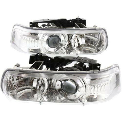 1999-2002 Silverado Clear Projector Head Light Set, Composite, Assembly.