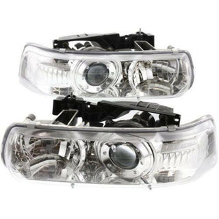 1999-2002 Silverado Clear Projector Head Light Set, Composite, Assembly.